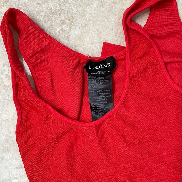 BEBE Red Bodycon Mini Dress S - Picture 2 of 3